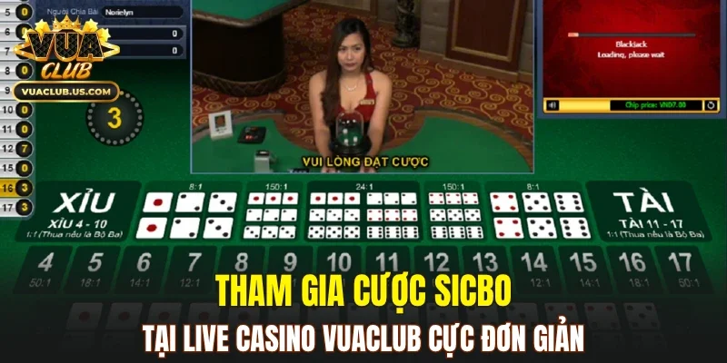 Tham gia cược sicbo tại live casino VUACLUB cực đơn giản