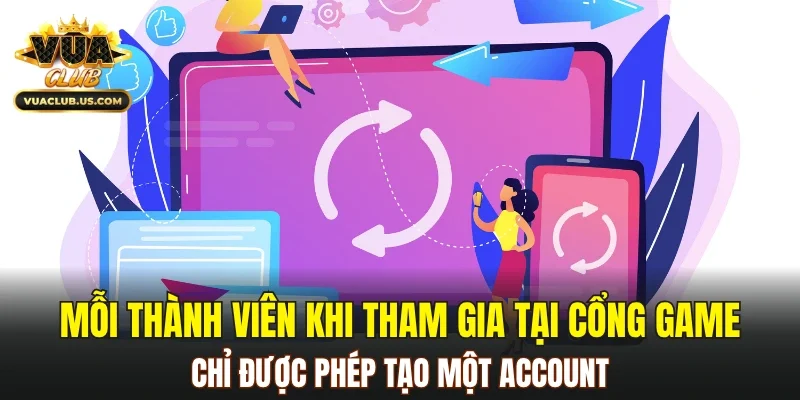 Mỗi thành viên tại cổng game chỉ được phép tạo một account